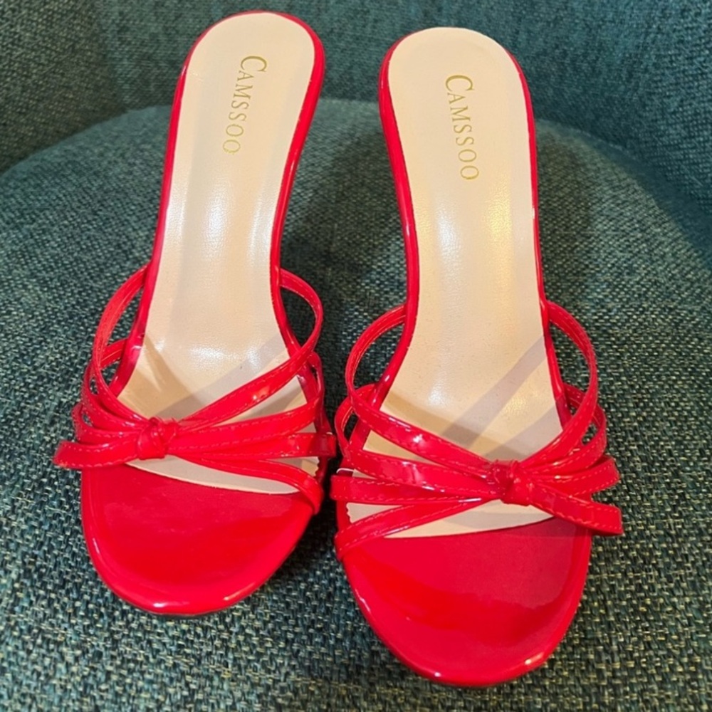 Casadei Red Heels with Bow Detail